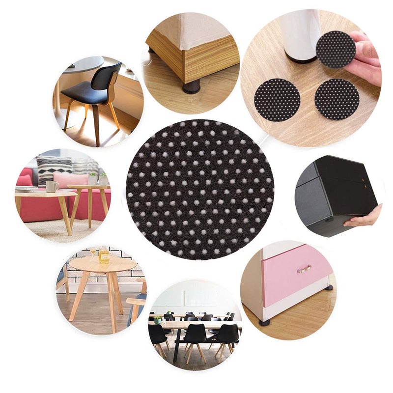 Furnigear وسادات أثاث غير قابلة للانزلاق - مجموعة فريدة من 129 قطعة من وسادات الأثاث اللاصقة، وسادات الفelt للأثاث، نقاط سيليكون للحفاظ على الأثاث في مكانه - أفضل واقيات للأرضيات - Image 2